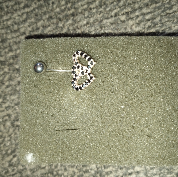 Rare 925 silver blk and cubic zirconia hearts - Picture 2 of 2